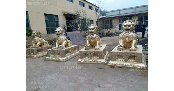 铜狮子的摆放