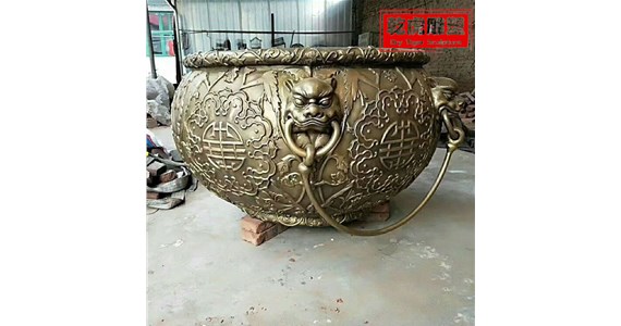仿铜缸源头厂家地址   唐县乾虎雕塑铸造厂